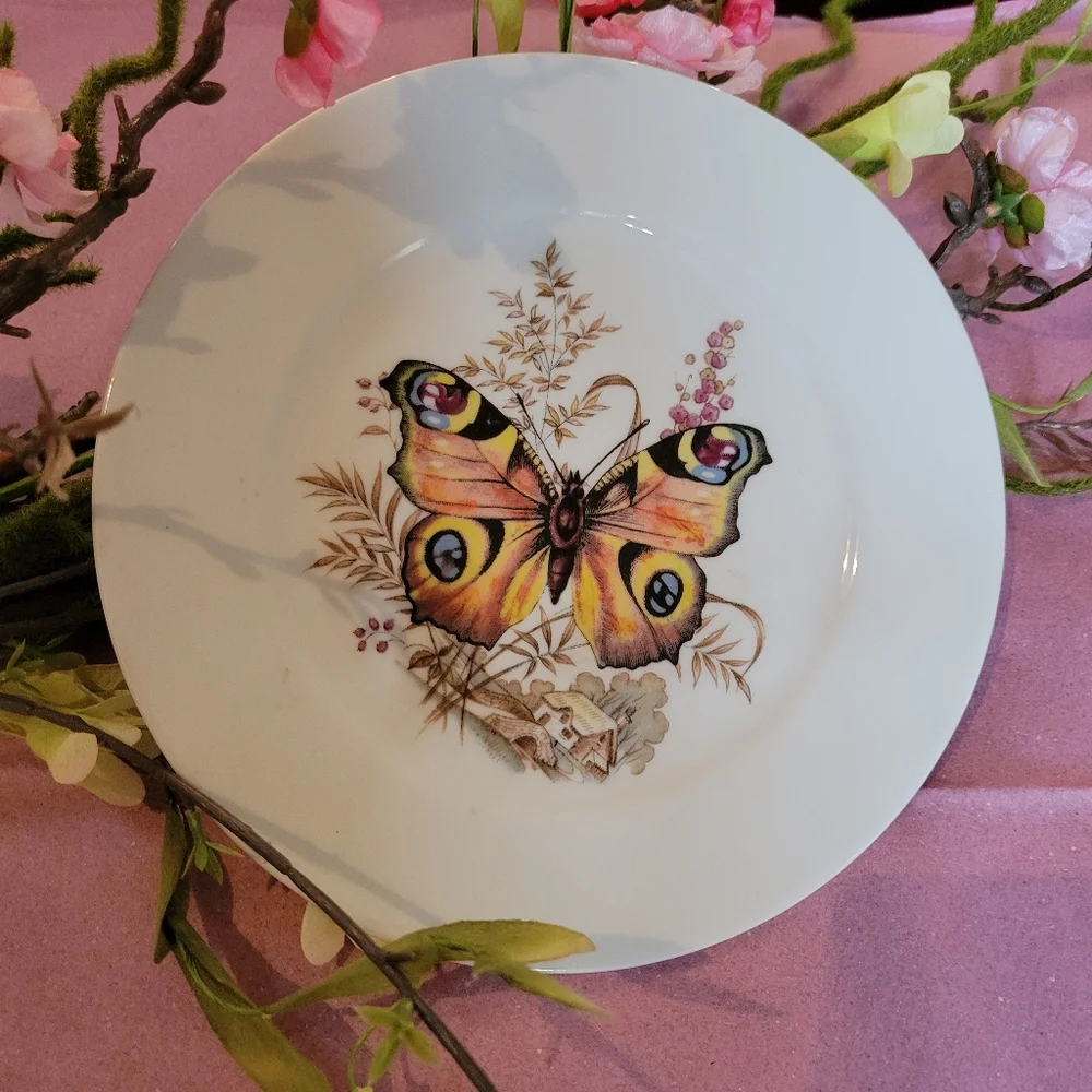 Kuba Bavaria Germany Butterfly Plate Porcelain ~ Pretty! ~ EUC ~ Nature Cottage